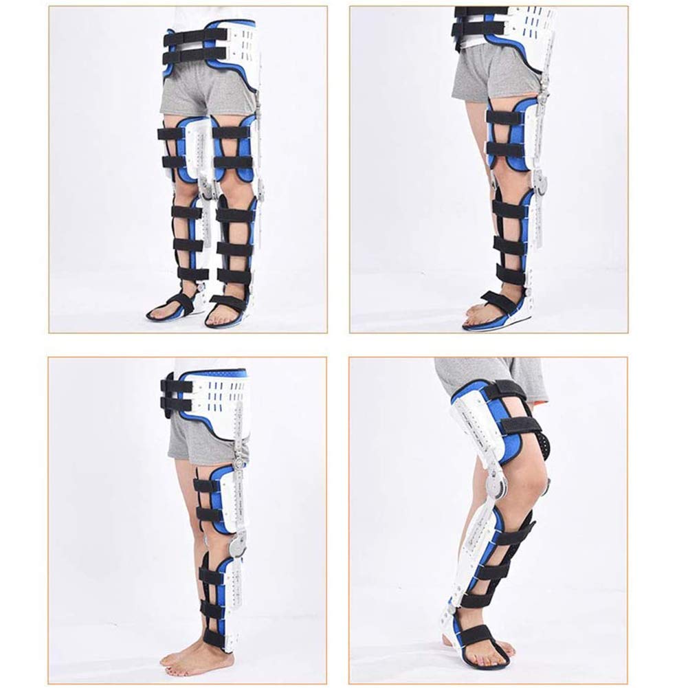 Órtesis de fijación del pie del tobillo de la rodilla de la cadera, órtesis ajustable de la fractura de la pierna del pie de la fractura de la cadera de la rodilla con bisagras y ortesis de las extr