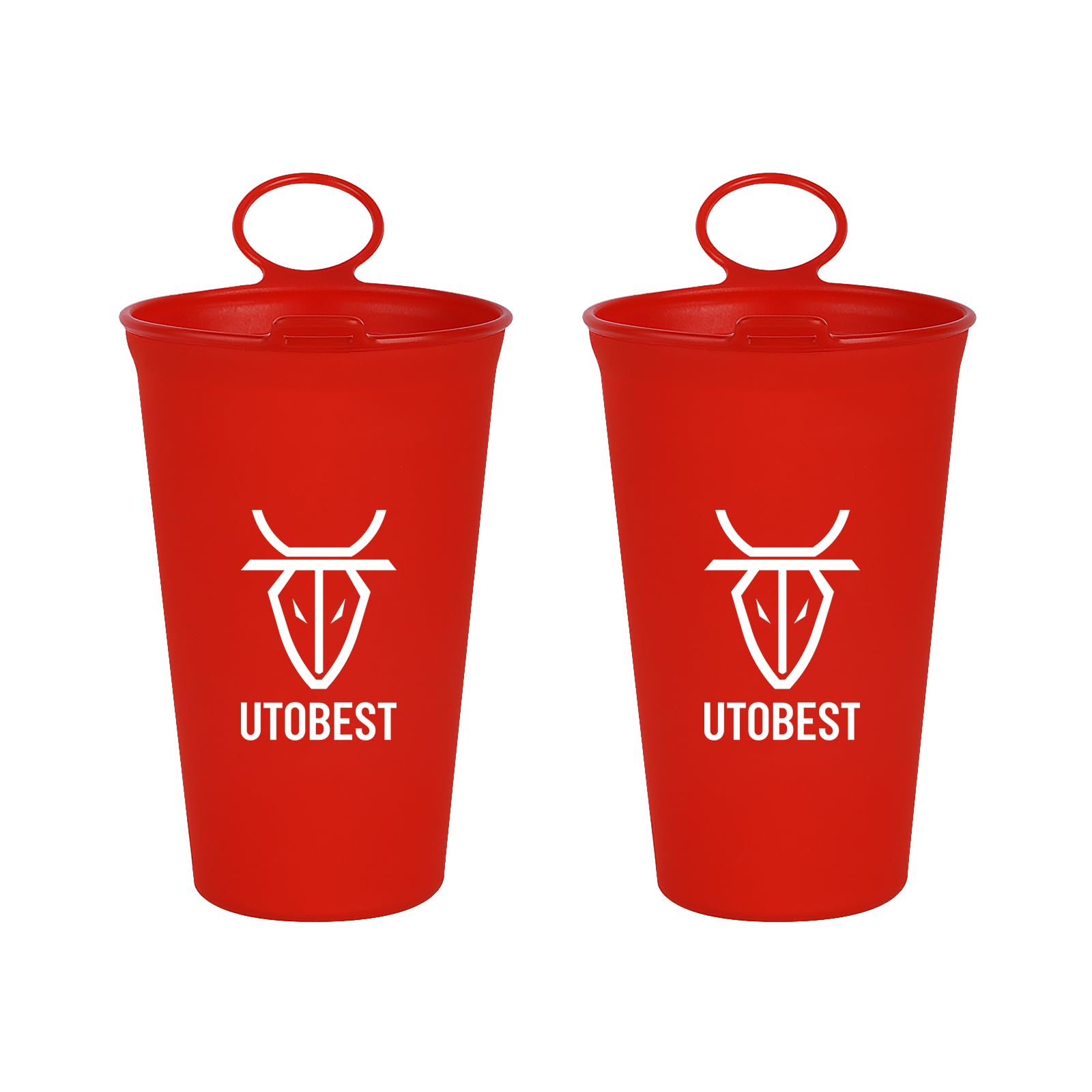 UTOBEST Soft Flask Cup Foldable Running Water Cup TPU Collapsible Bottle, Portable&Reusable Race Cups for Running Hiking Cycling, 200ml/6.7oz, 2pcs