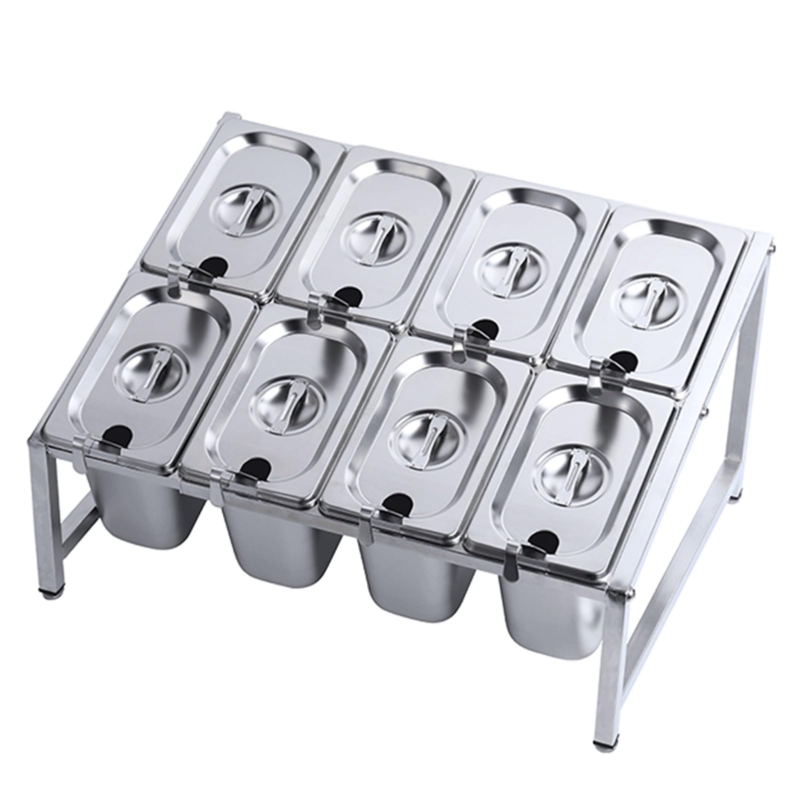 WDSOPK Expandable Spice Racks Organizer Shelf, Stainless Steel Commercial Condiment Racks For Kitchen Buffets, Countertop Food Dispenser For Seasoning Sauce Salad Jam Ingredients (45.4x34.7x25.4cm)