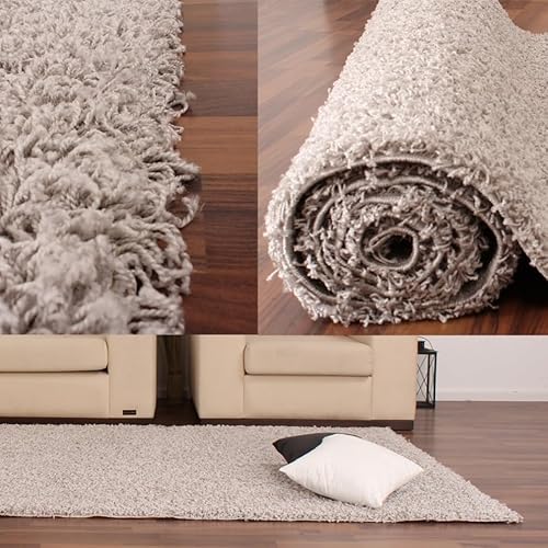 Paco Home Hochflor Shaggy Langflor Teppich u. Grössen, Grösse:160x230 cm, Farbe:Grau