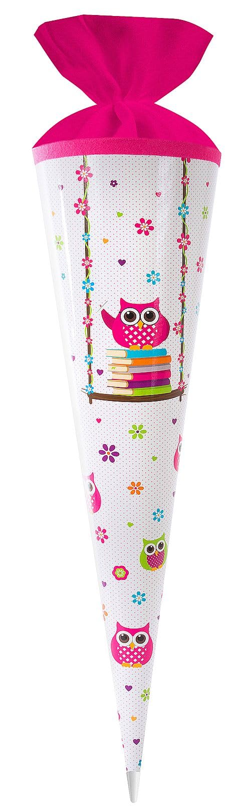 Goldbuch Sacchetto per la Scuola con Motivo Gufi, Sacchetto di Zucchero 70 cm, Sacchetto Regalo con Chiusura in Feltro