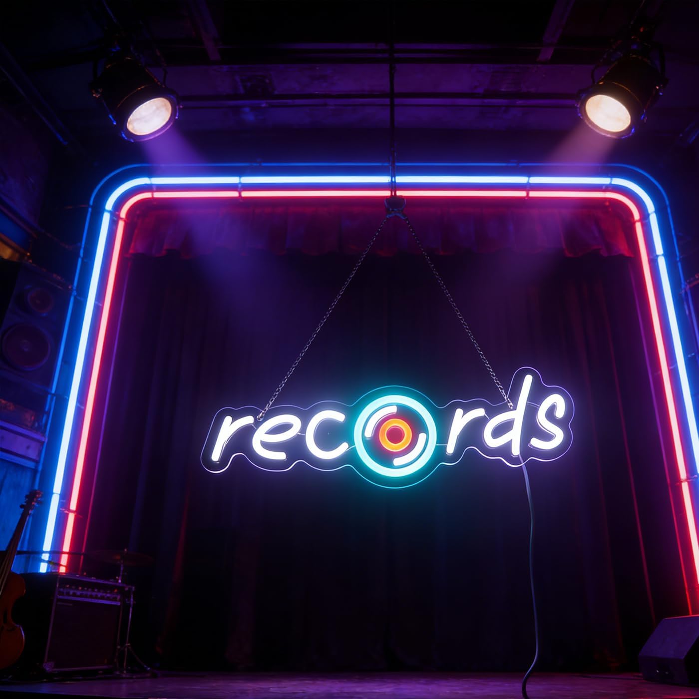 Records Led Sign, Recorder Neon Light, Disc Player Neon Sign, Recording Led Light, Music Show Studio Room Wall Decor, Vinyl Disc Neon Light Bedroom Game Room Wall Art Christmas Birthday Gift - Image 4