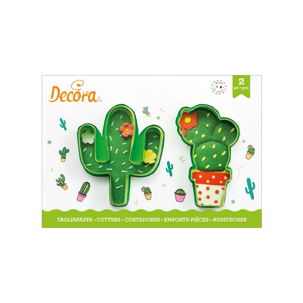 DECORA 0255072 Cactuses Plastic Cookie Cutters Set of 2 9 X H 2,2 CM