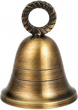 Antique-Gold Plain Indian Brass Bells Jingle Bells Home Door Decor Crafts Christmas Pet Bells for Festival Ornament in Various Size and Set 1, 2.5 inch