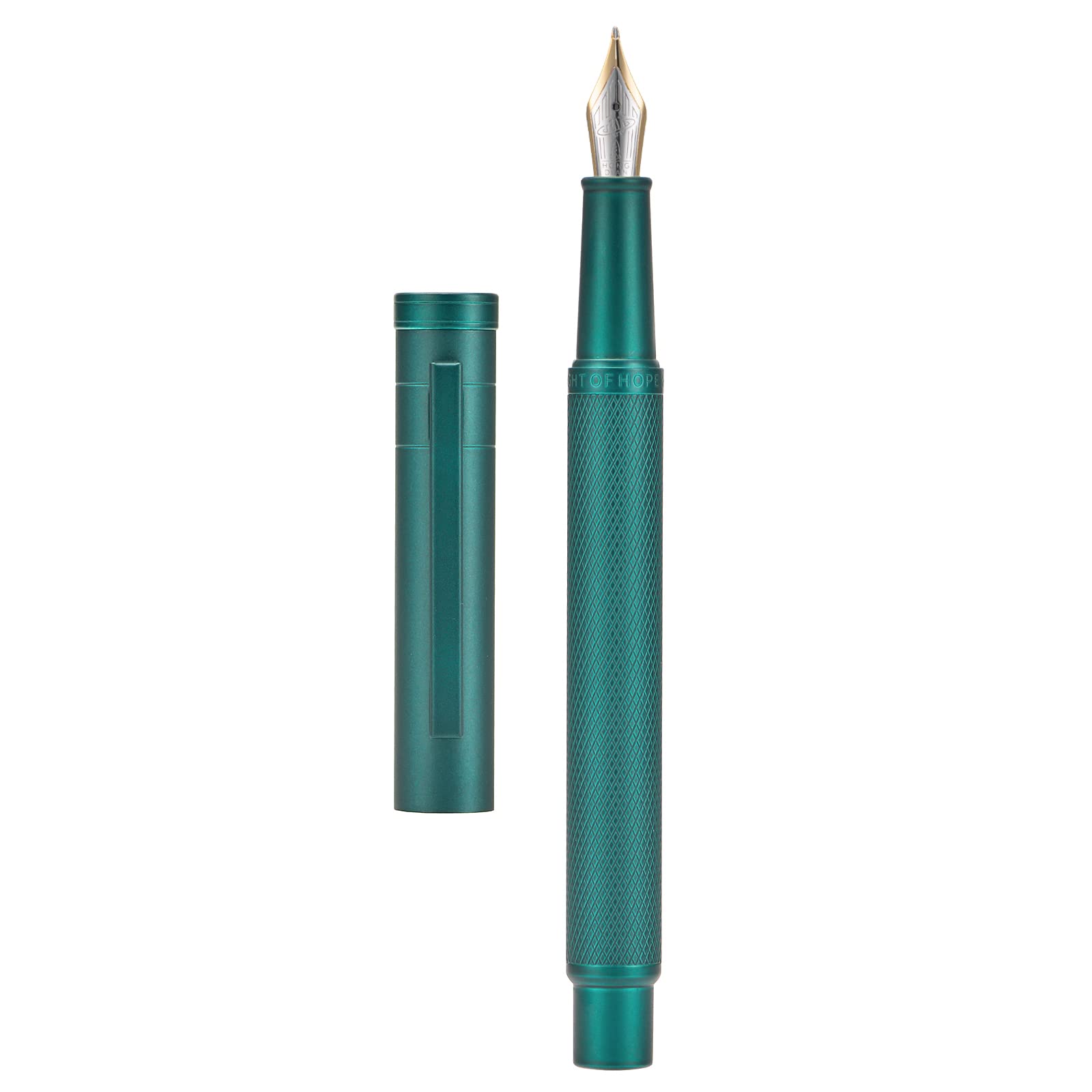 Hongdian Green Forest Fountain Pen Blade Nib Classic Design Calligraphy Pen with Converter and Metal Pen Case Set — image 1