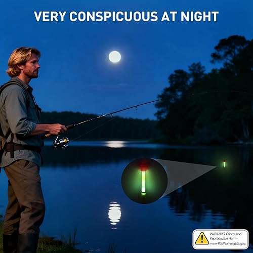 Miniatura 7 de QualyQualy Varillas incandescentes de pesca para bobbers de 1, 1.5, 2, 3 pulgadas, luces de alarma de campana de pescar, luces de alarma Bobber, kit
