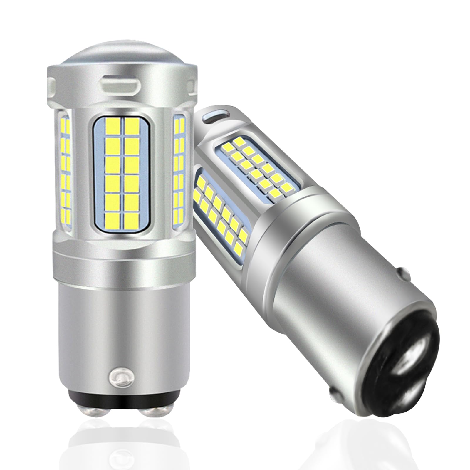 Ltshin 1157 LED Bulb, Super Bright 2357 2057 7528 BAY15D LED Bulbs for Cars, 12V Non-Polarity 69-SMD LED Chipsets with Projector for Tail Stop Brake Signal Running Lights (2Pack White)