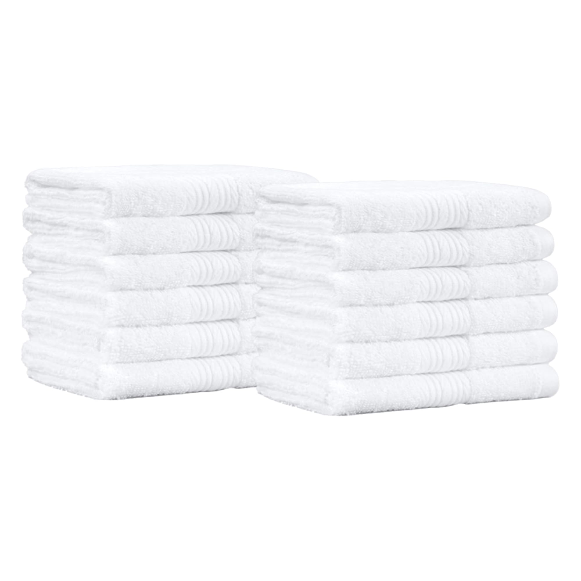 Amazon Basics Cotton Washcloths for Bathroom, Soft and Highly Absorbent, 12 in x 12 in, White, 12-Pack