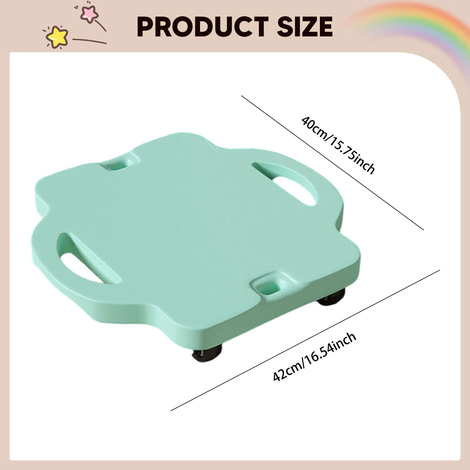 Tavola da Pavimento, Tavola Sportiva, Tavola con Maniglie, Tavola di Equilibrio, Tavola per Bambini, Realizzata in PP, Funzione Sensoriale, Adatta per, Verde