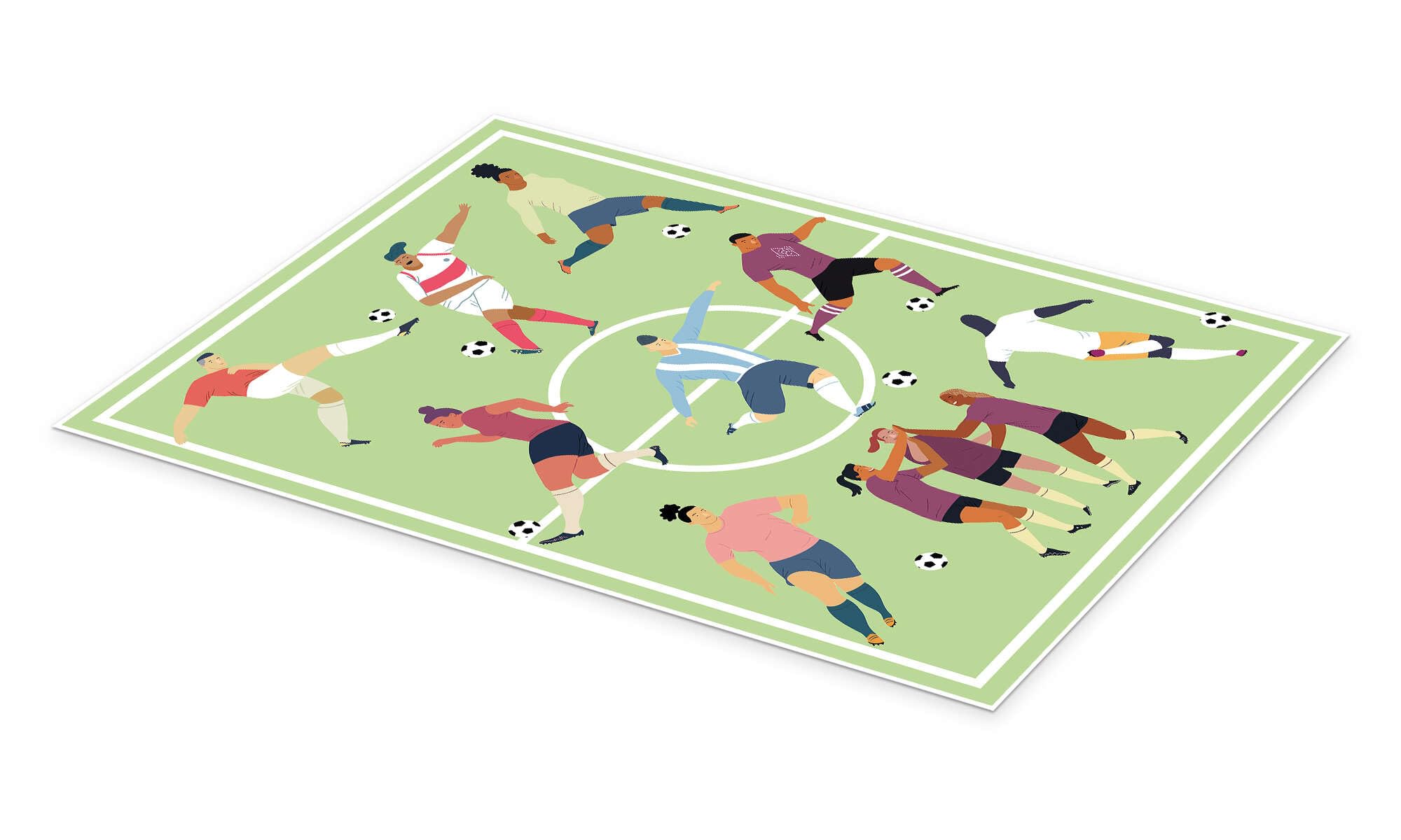 Posterlounge Squadra di calcio 1 Poster | 90 x 120 cm di Kidz Collection Verde Quadri Decorazione per pareti