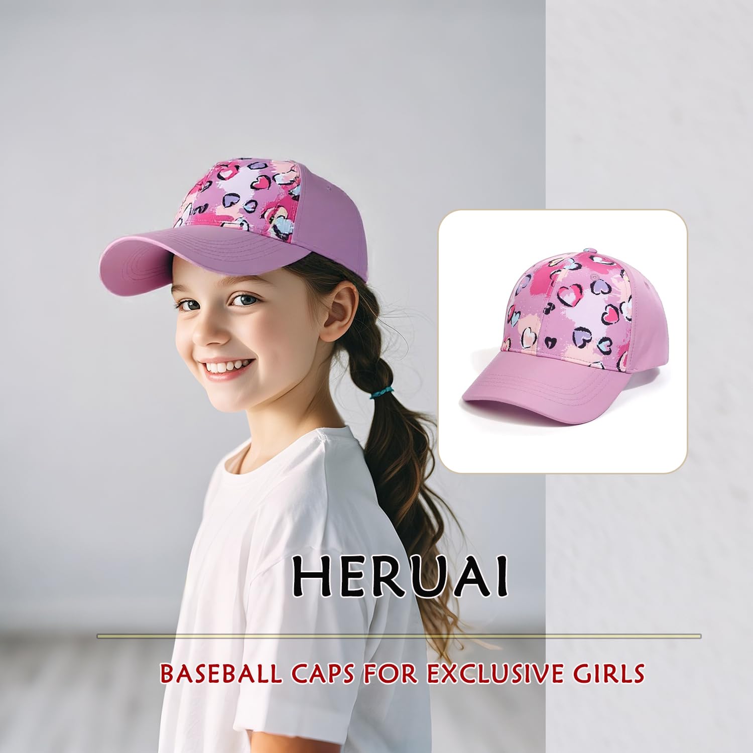 Cappello da Baseball per Bambini, con Coda di Cavallo, per Ragazze e Ragazzi, Visiera Parasole UPF 50+, Cappello Estivo da Tennis, Cappello da Sole, Blu, Taglia Unica
