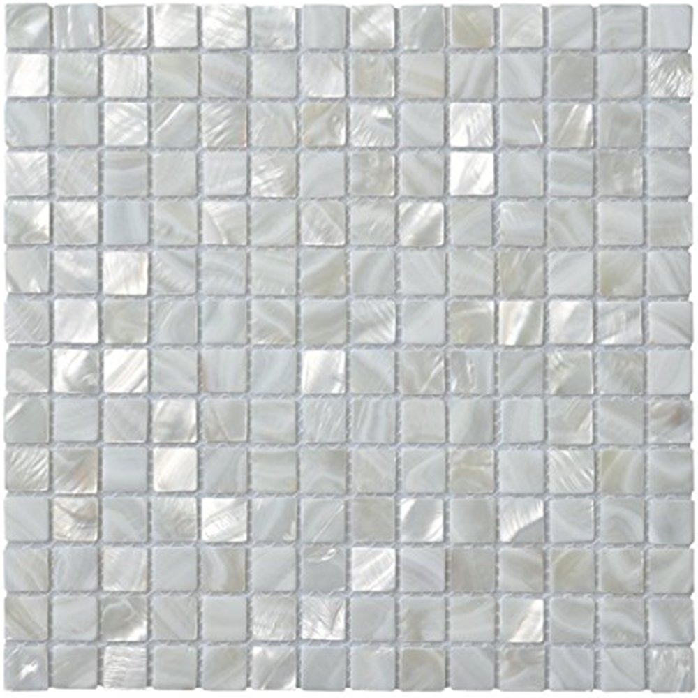 Mother of Pearl Square Shell Mosaic Tile for Kitchen Backsplashes, Bathroom Walls, Spas, Pools 12" X 12" … (6 Full Sheets)