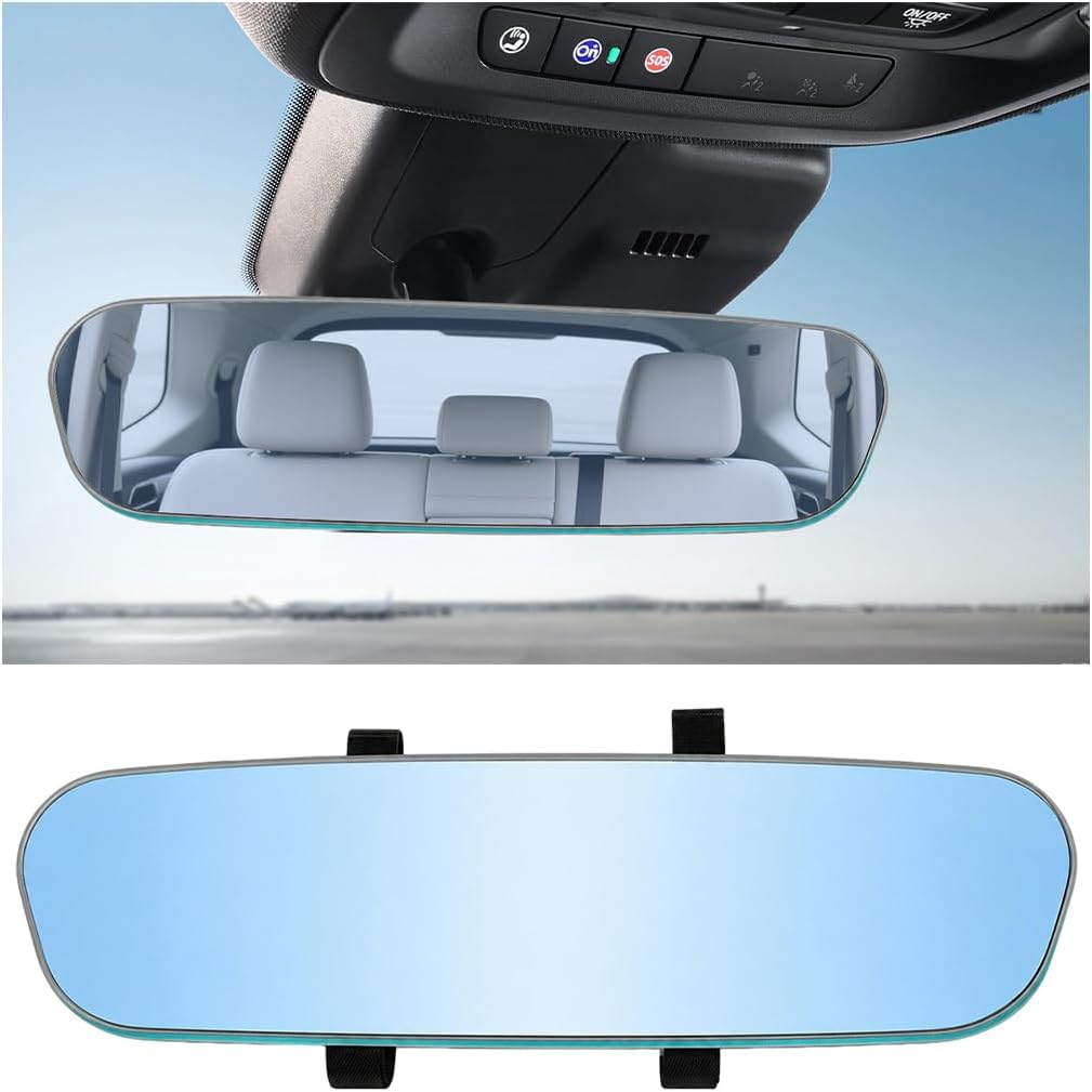 Car Rear View Mirror, HD Clear Convex Panoramic Vehicle Rear View Mirror to Reduce Blind Spot, Auto Interior Rearview Accessories for Wide Angle Viewing, Universal Fit (10.63 Inches)