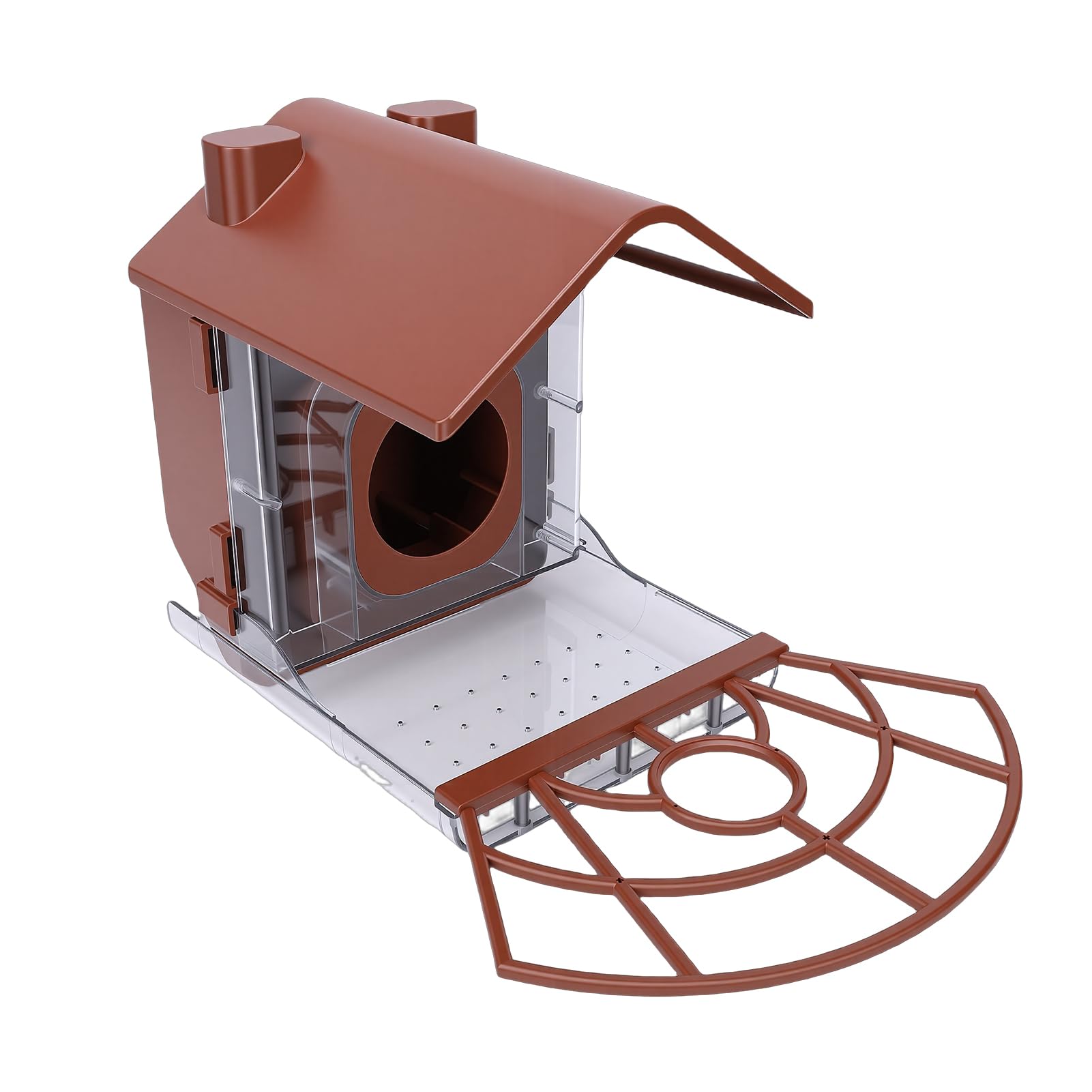 POENVFPO Mangiatoia per uccelli da esterno, Staffa di Montaggio Universale con Vite 1 4 20 UNC per Bird Watching, Grande capacità 2 L, Supporto per Fotocamera Regolabile, Tazza d'acqua