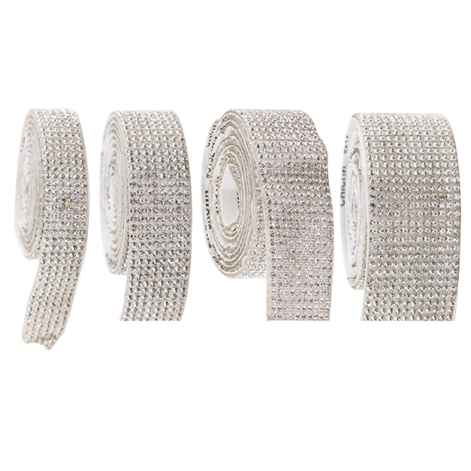 4 rollen/4 werven strass lint, zelfklevend kristal steentjes lint