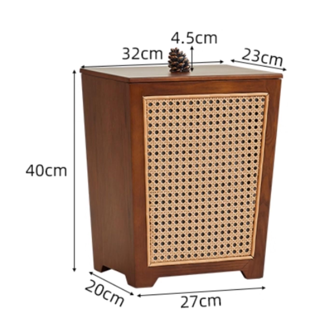 Cubo De La Basura Casa Cubo De Basura con Tapa Madera Ratán For Baño O Dormitorio, Cesta Grande For Papelera Reciclaje