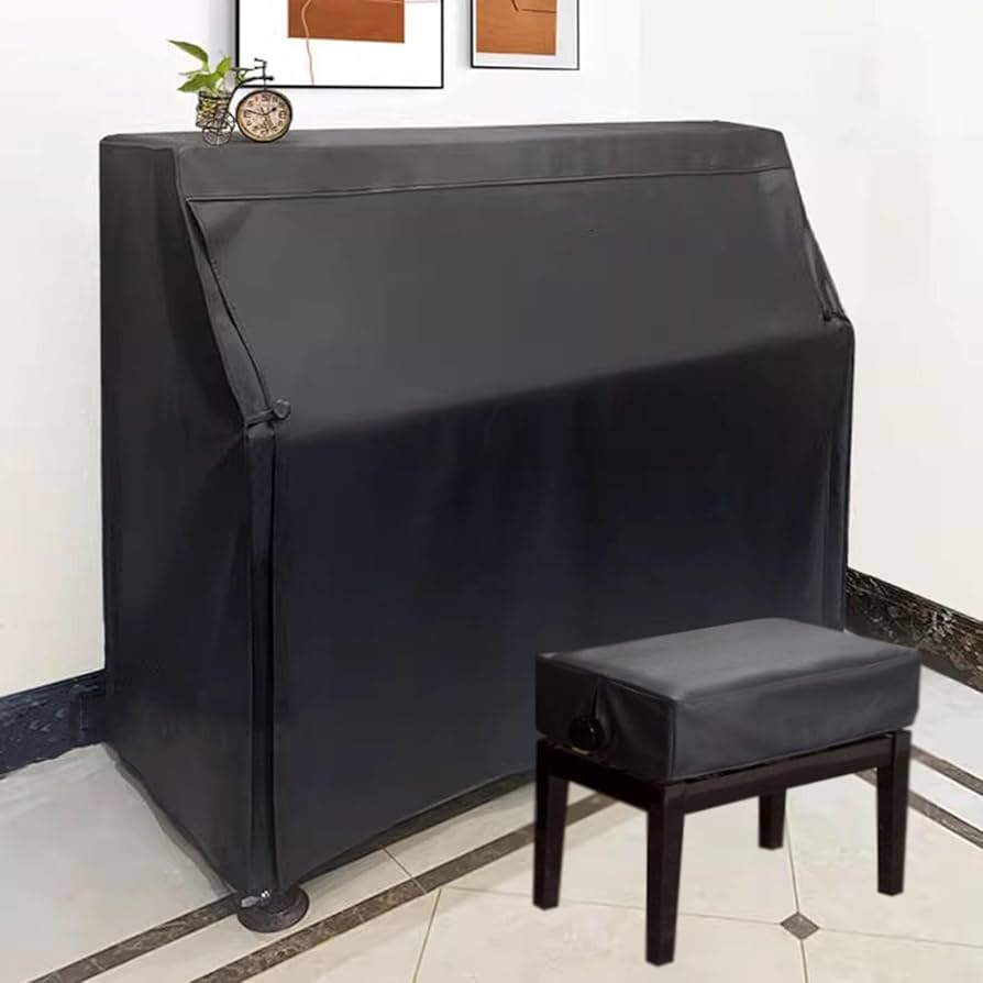 Amazon.co.jp: アップライトピアノカバー黒革ピアノカバー防水防塵