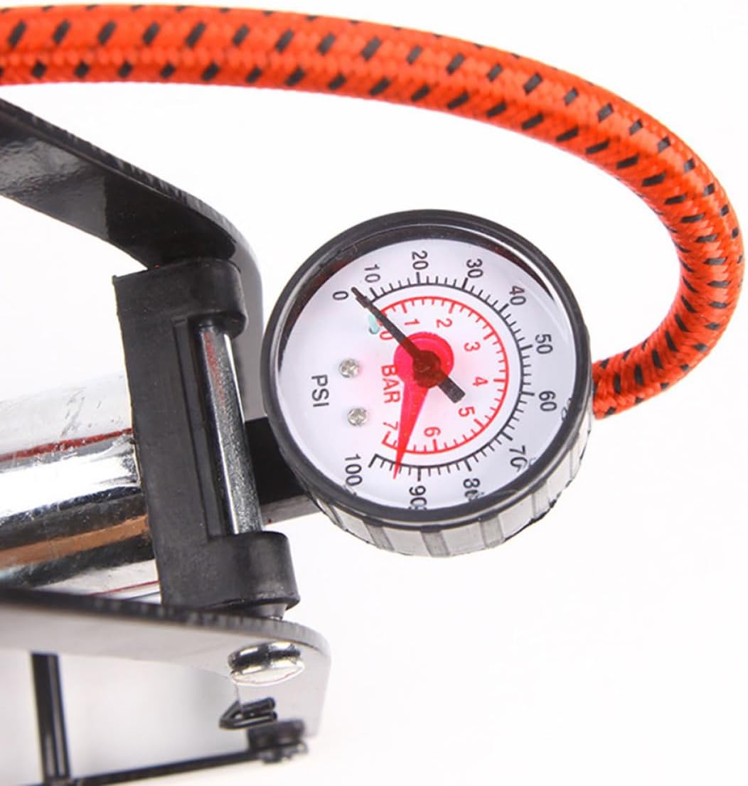 Portable High-Pressure Foot Pump for Vehicles Multi-Functional Tire Inflator Pressure Gauge for Cars Motorcycles and Inflatable Items