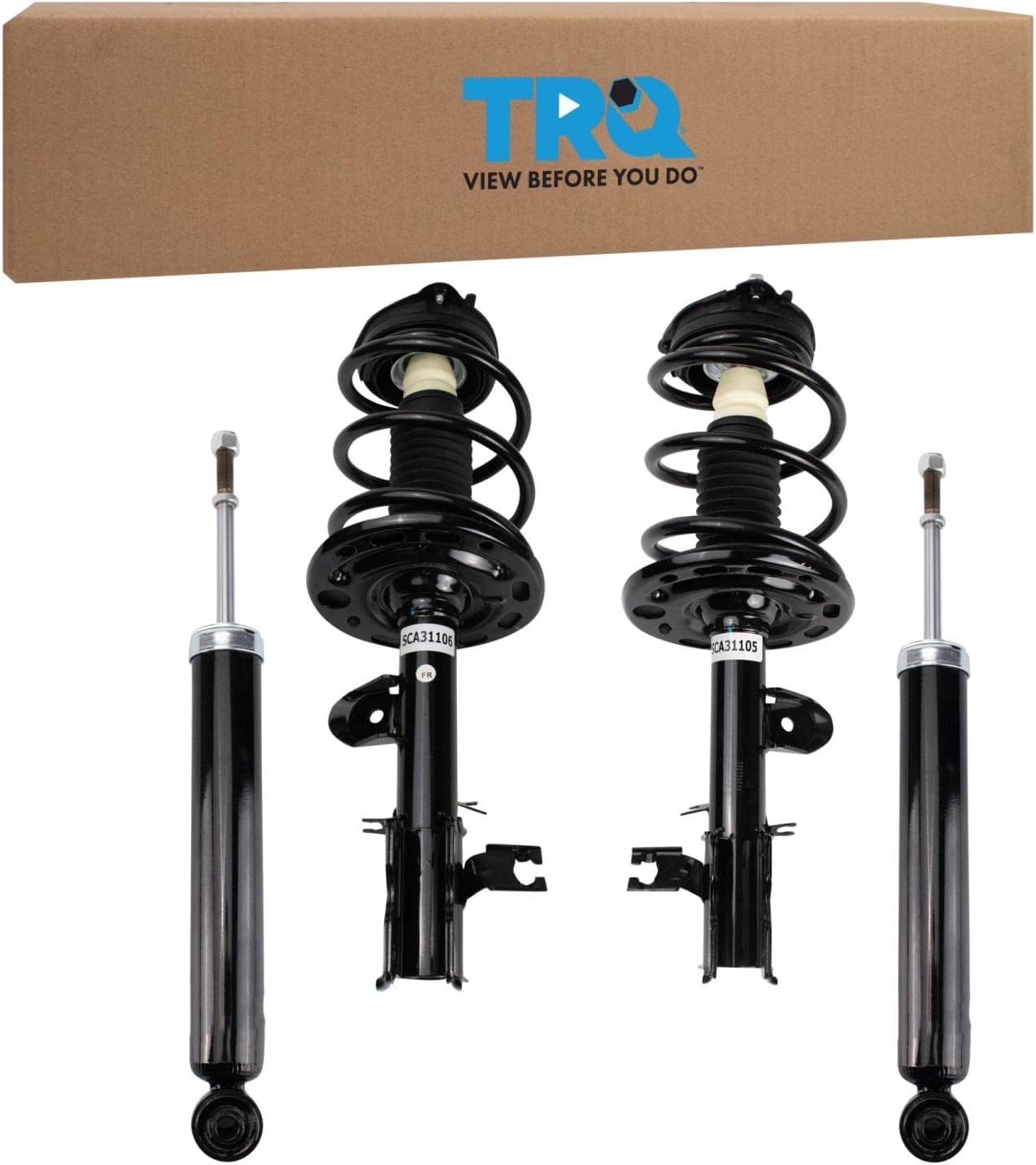TRQ Front Complete Struts & Rear Shocks Kit Compatible with