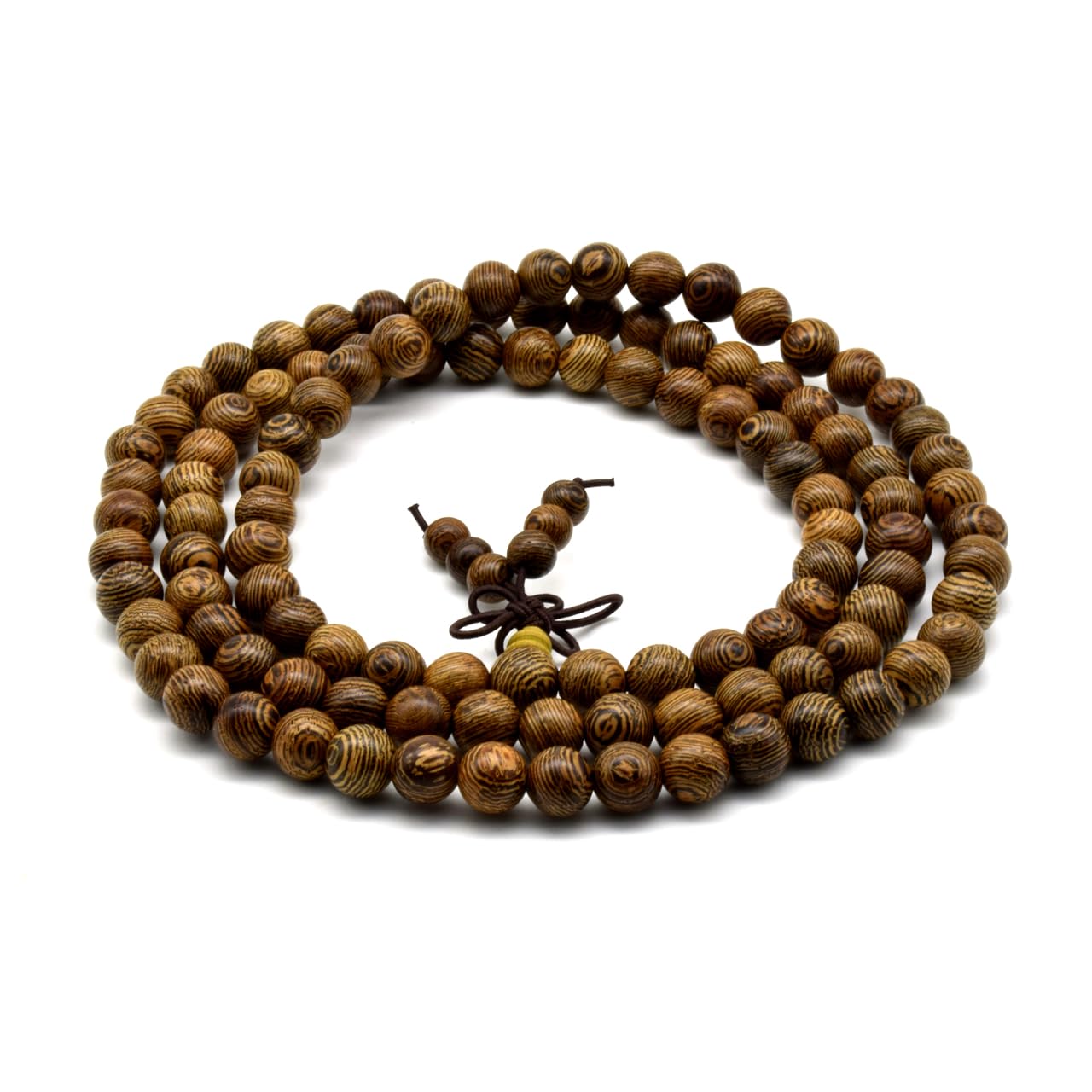 Unisex Naturalny Naszyjnik Mala z Drewna Wenge, Bransoletka z Koralików Modlitewnych, Medytacja Buddyjska Japa, Różaniec Mala, Koraliki do Jogi