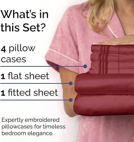 Miniatura 2 de CGK Unlimited - Juego de sábanas para cama de matrimonio sábanas blancas sábana bajera 4 fundas de almohada bolsillos muy profundos de microfibra