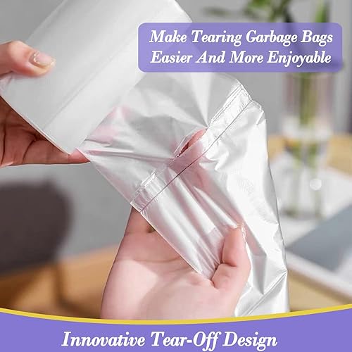 Miniatura 4 de 180 bolsas de basura pequeñas de 3 galones, bolsas de basura fuertes, bolsas de basura para baño, bolsas de plástico para oficina, forro de cesta de