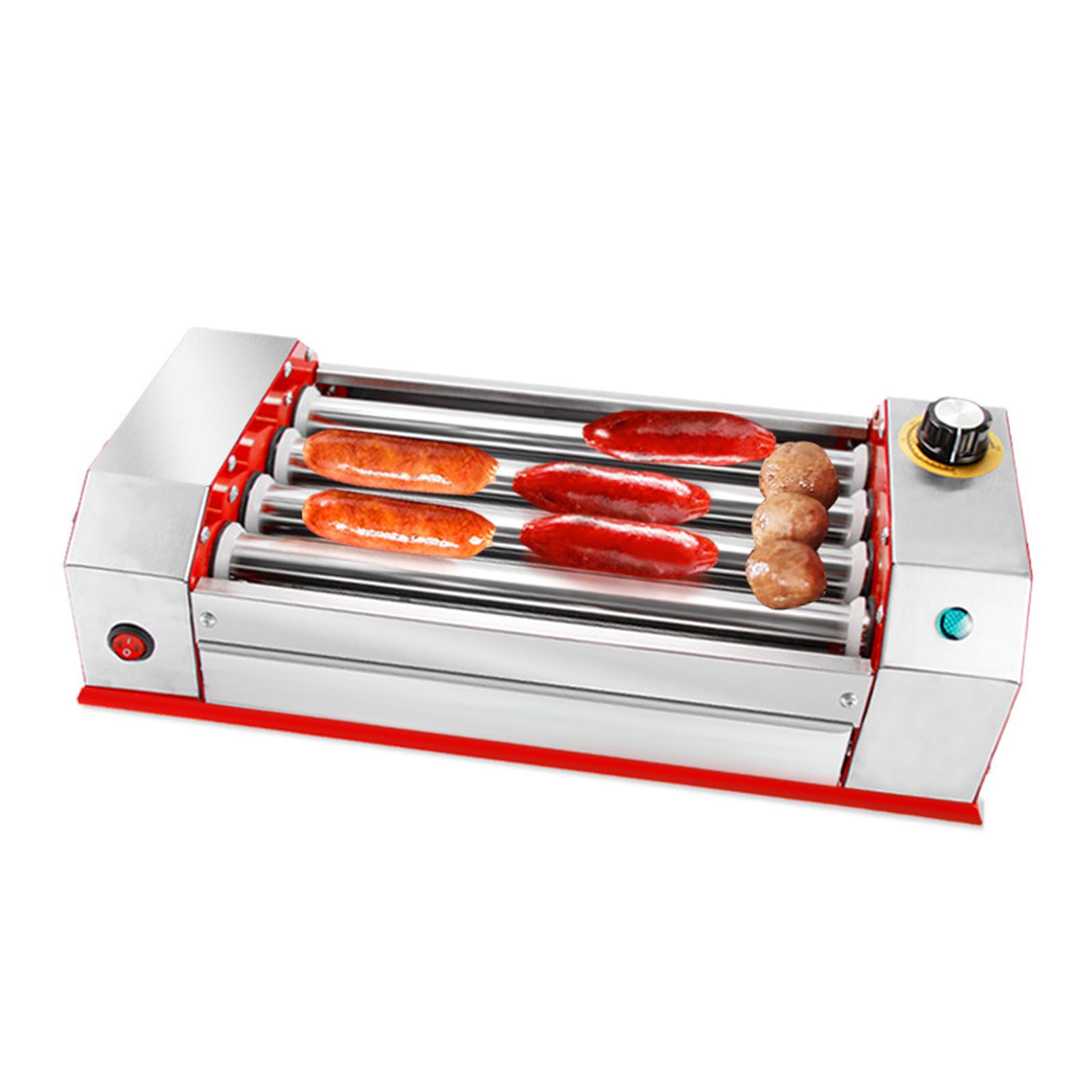 Máquina con Rodillo para Perritos Calientes de 600W, Parrilla para Salchichas, Parrilla con Rodillo multifunción para Tiendas de conveniencia, Camiones de Comida