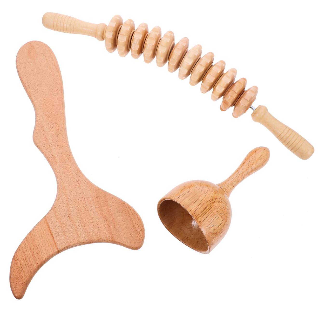Palo de Masaje Corporal de Madera Khaki, Diseño Práctico