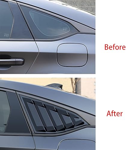Miniatura 2 de TLIFORT Para Accord Glassy Black Ventana Scoops Louvers para Honda Accord Sedan 2018 2019 2020 2021, 2 piezas