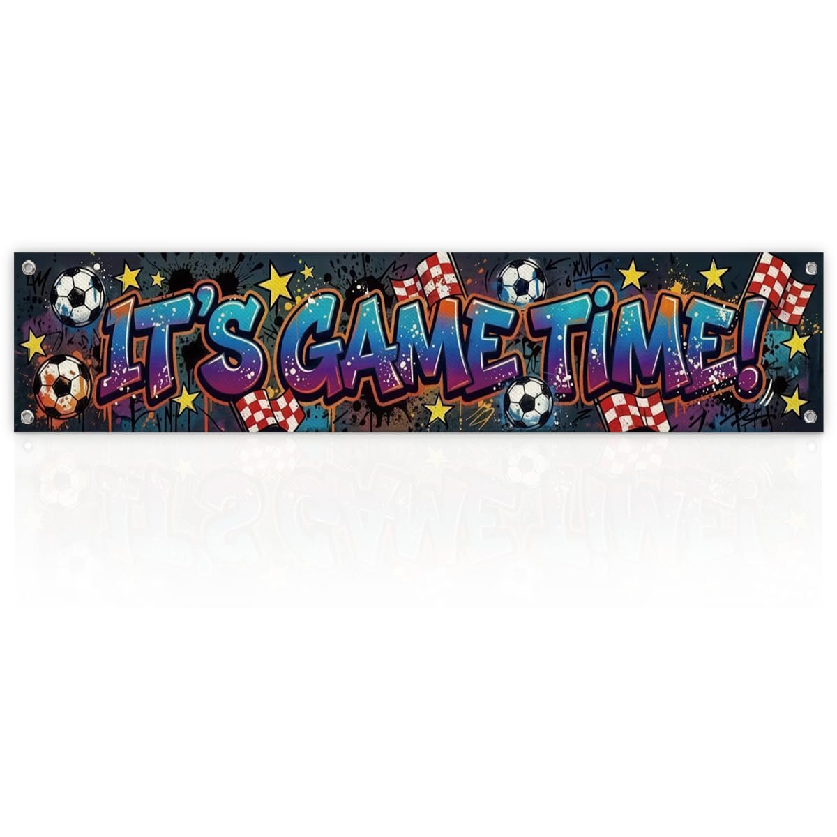 2026 World Cup Banner, Game Time Hanging Sign, Graffiti Soccer Backdrop Wall Decor for Home Party, Bar, Game Room Decoration, Thoughtful Gift for