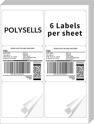 Etiquetas autoadhesivas de envío de direcciones de 3-13 x 4 pulgadas, etiquetas adhesivas blancas 6UP de Logística de Tienda, compatible con