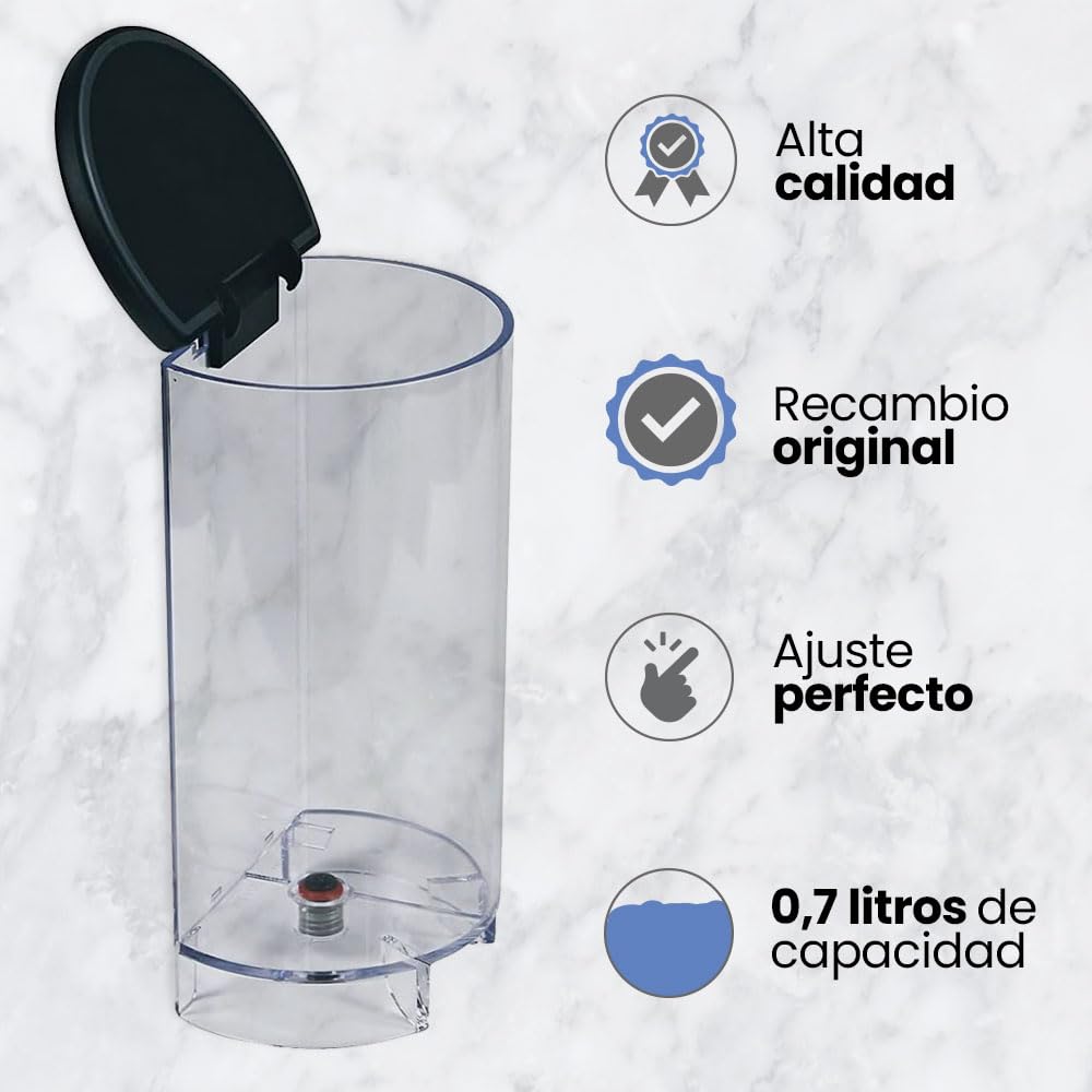 Anakel Home Repuesto Depósito Agua Cafetera MS-0067944 Compatible con Cafetera Nespresso Pixie XN3005, XN3006, XN3008 | Tanque de Agua, Plástico Resistente, Incluye Tapadera, 0.7L