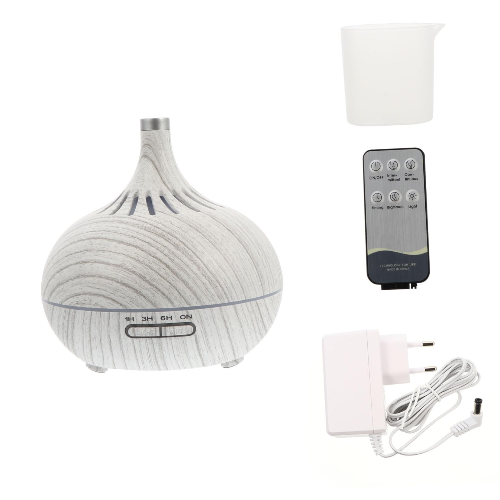 Humidificador de Aroma de Vapor Frío Hueco Diseño de Madera 400 Ml