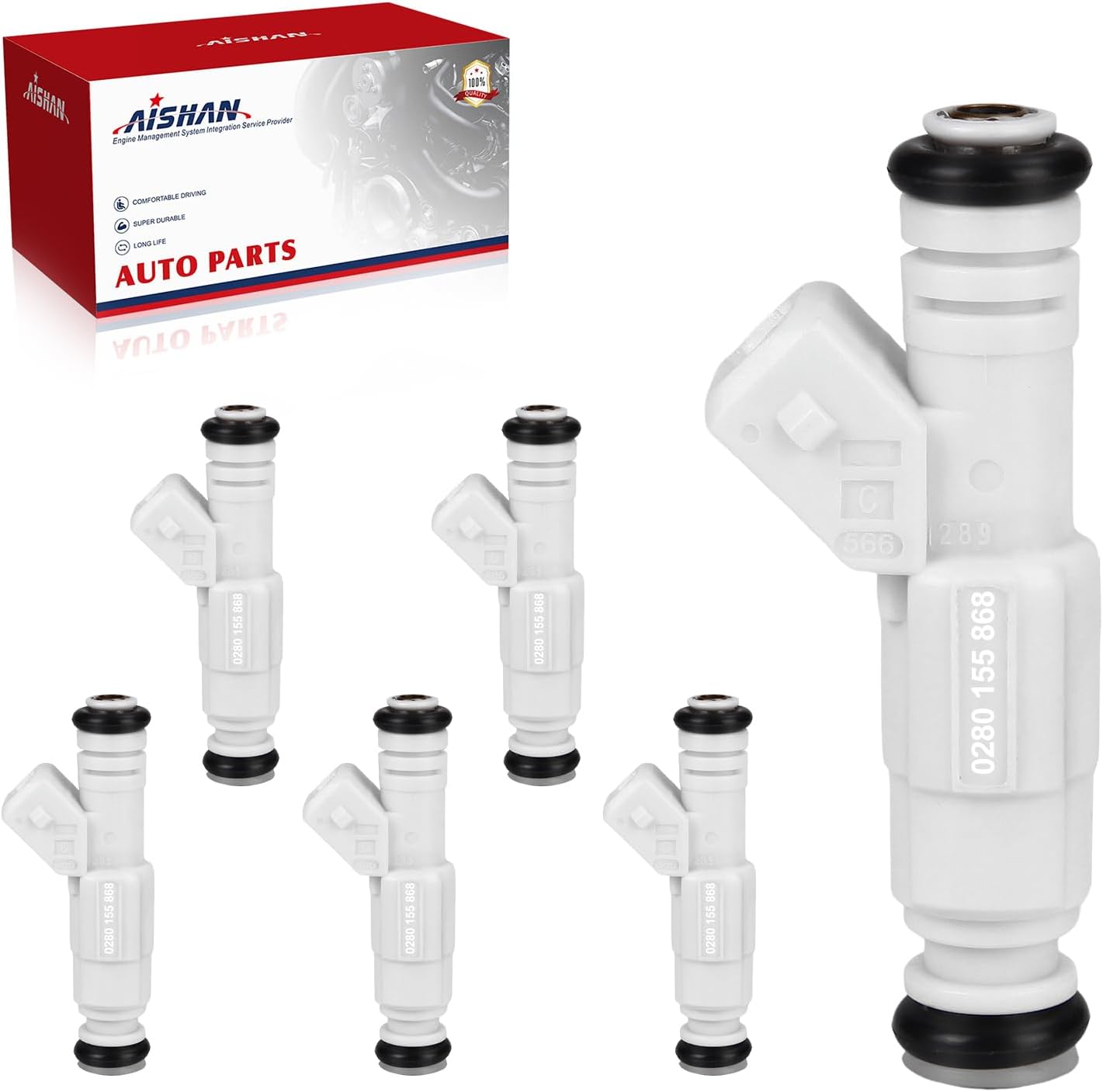6PCS Fuel Injectors 4 Holes Compatible with Chevy Impala Monte Carlo, for Buick Regal Park Avenue, for Pontiac Bonneville, for Oldsmobile LSS V6 3.8L Replace 0280155868 832-11163