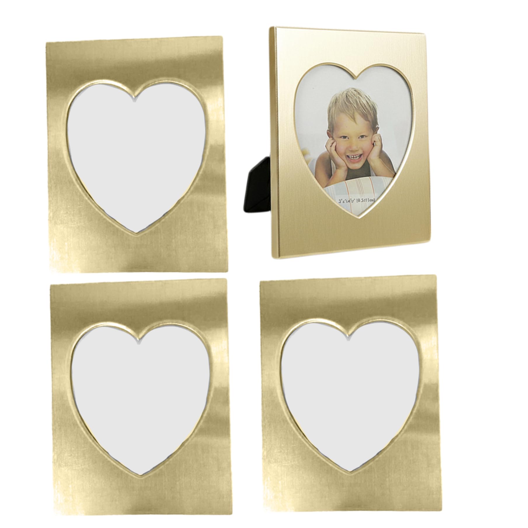 Cadres photo 3 pouces dorés pour décoration de table de mariage et photos d'enfants