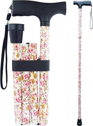 Bastón plegable impreso, bastón ajustable para mujer, bastón plegable, bastón plegable para hombres, bastones para personas mayores, bastón