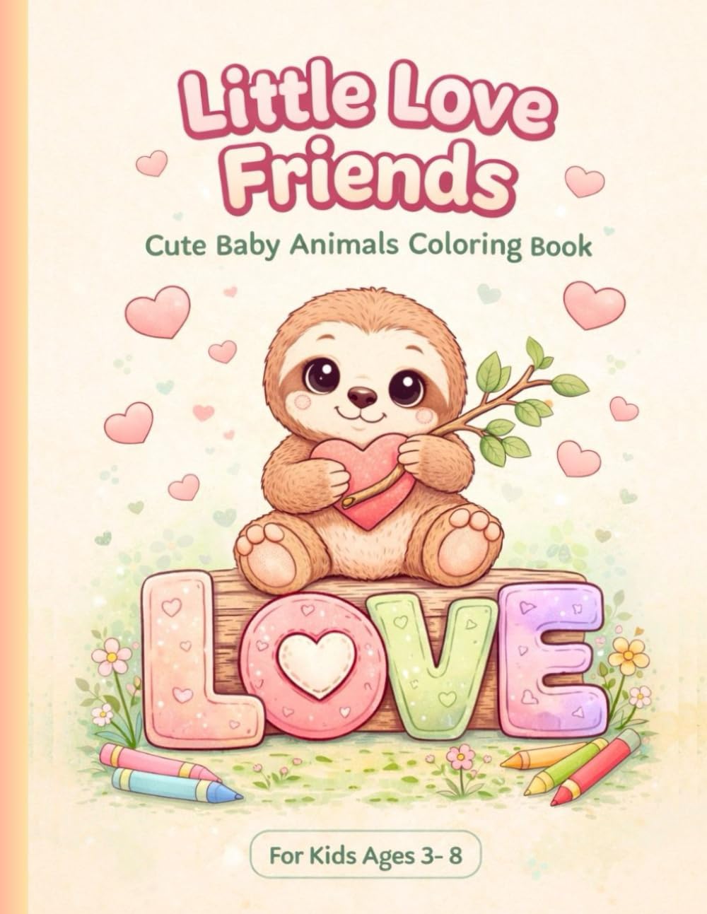 Little Love Friends: Cute Baby Animals Coloring Book for Kids