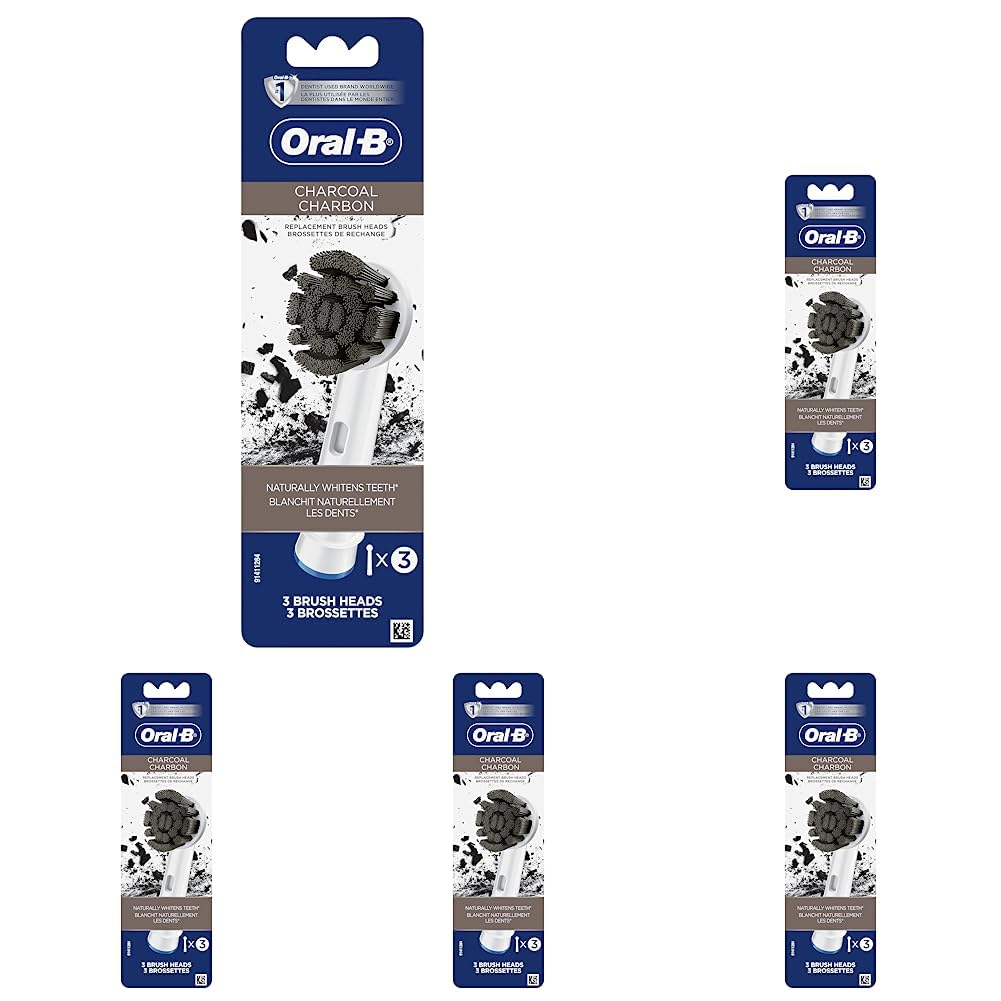 Oral-B Charcoal Electric Toothbrush Replacement Brush Heads Refill, 3 Count (Pack of 5)