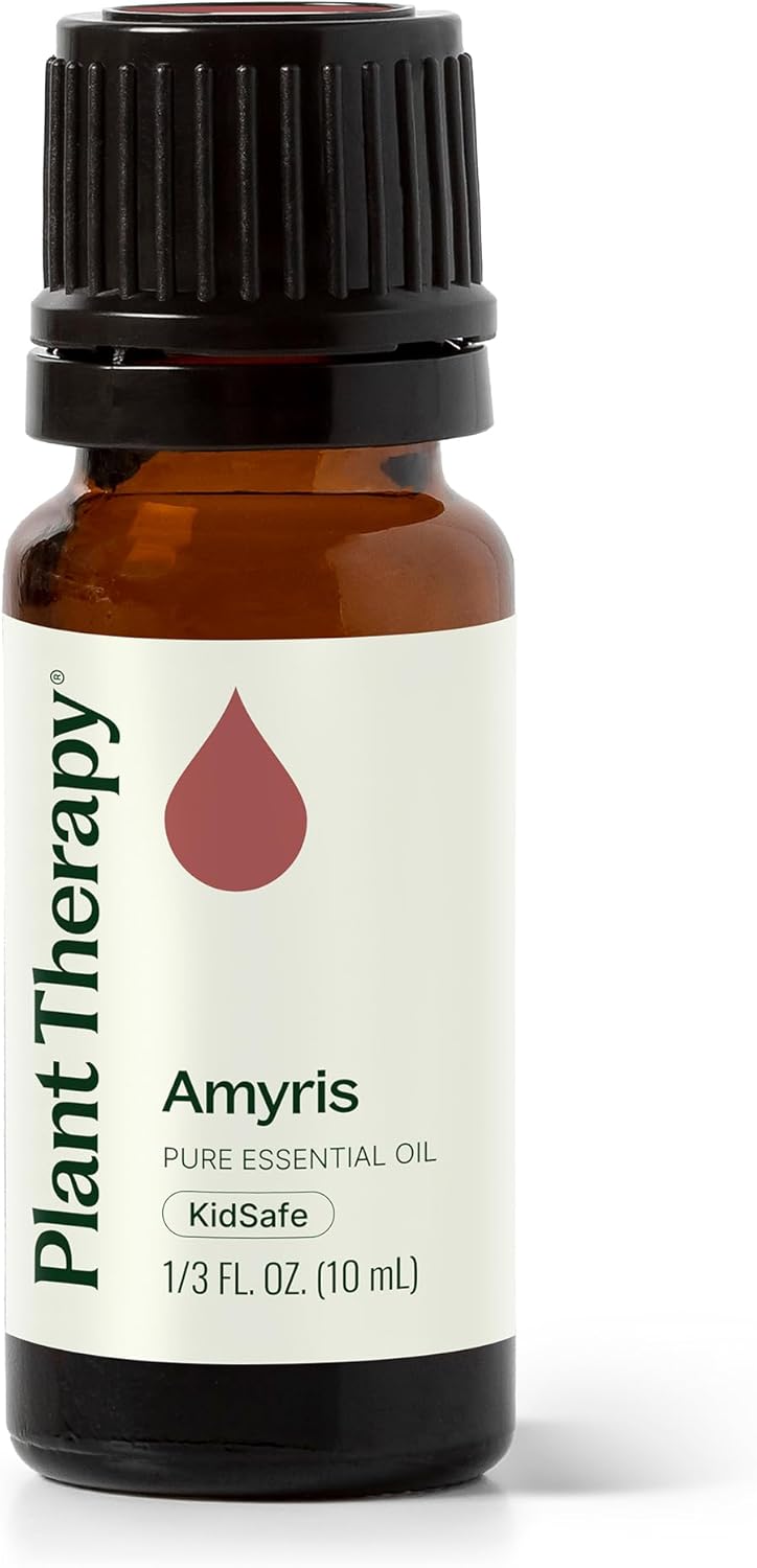 Plant Therapy Amyris Essential Oil 10 mL (1/3 oz) 100% Pure, Undiluted, Therapeutic Grade