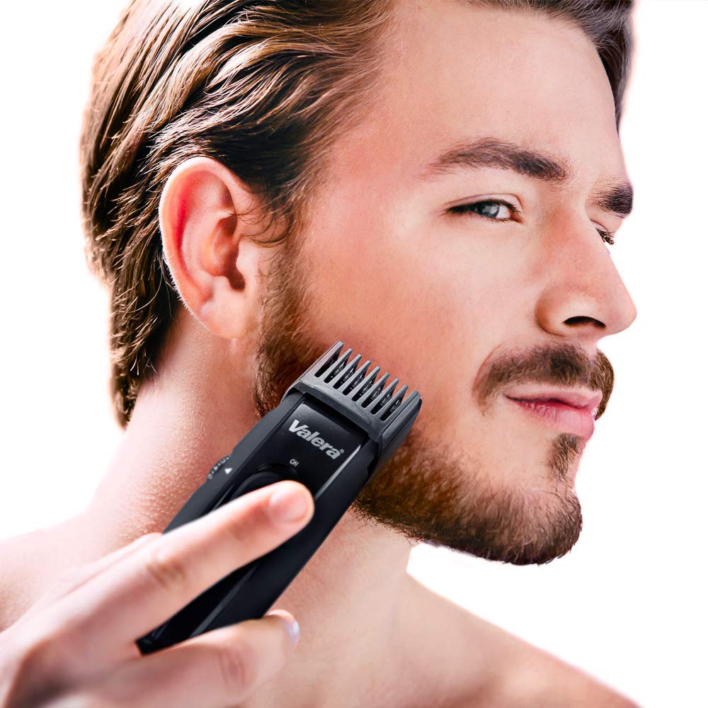 Valera, X-Cut 642.02, Máquina de Afeitar Hombre, con Cuchillas 32 mm en Acero Inoxidable, 30 Longitudes de Corte de 0.5 a 15 mm, Funcionamiento Con o Sin Cable, Cable USB Incluido, 100-240 V, Negra