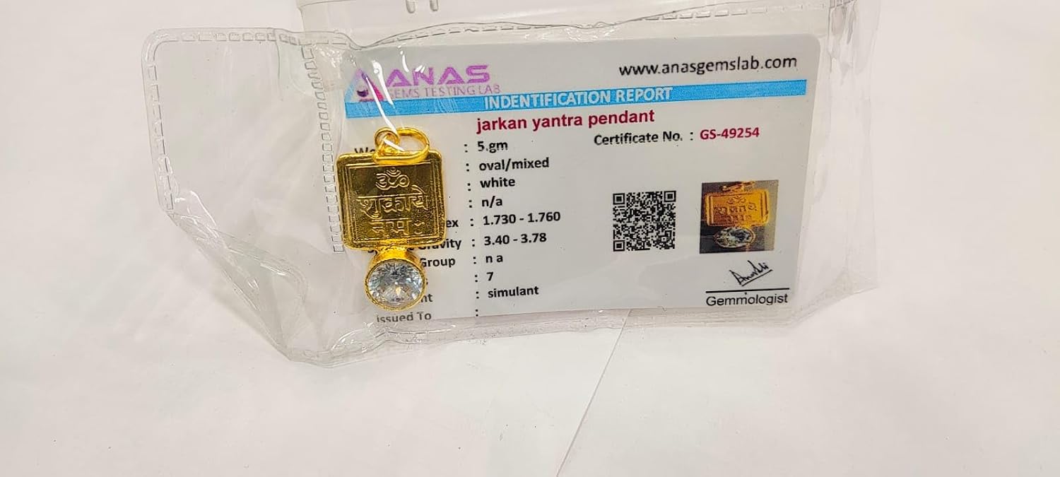 Brass Venus Rashi Graha Pendant Locket Rashi Lockets White Sapphire Om Shukarve Namah Yantra with Certificate