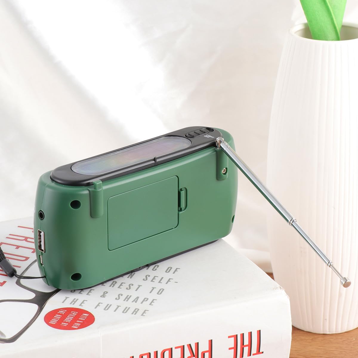 OSALADI Radio Solar con Manivela De Emergencia con Linterna Led Y Cargador De Teléfono Móvil