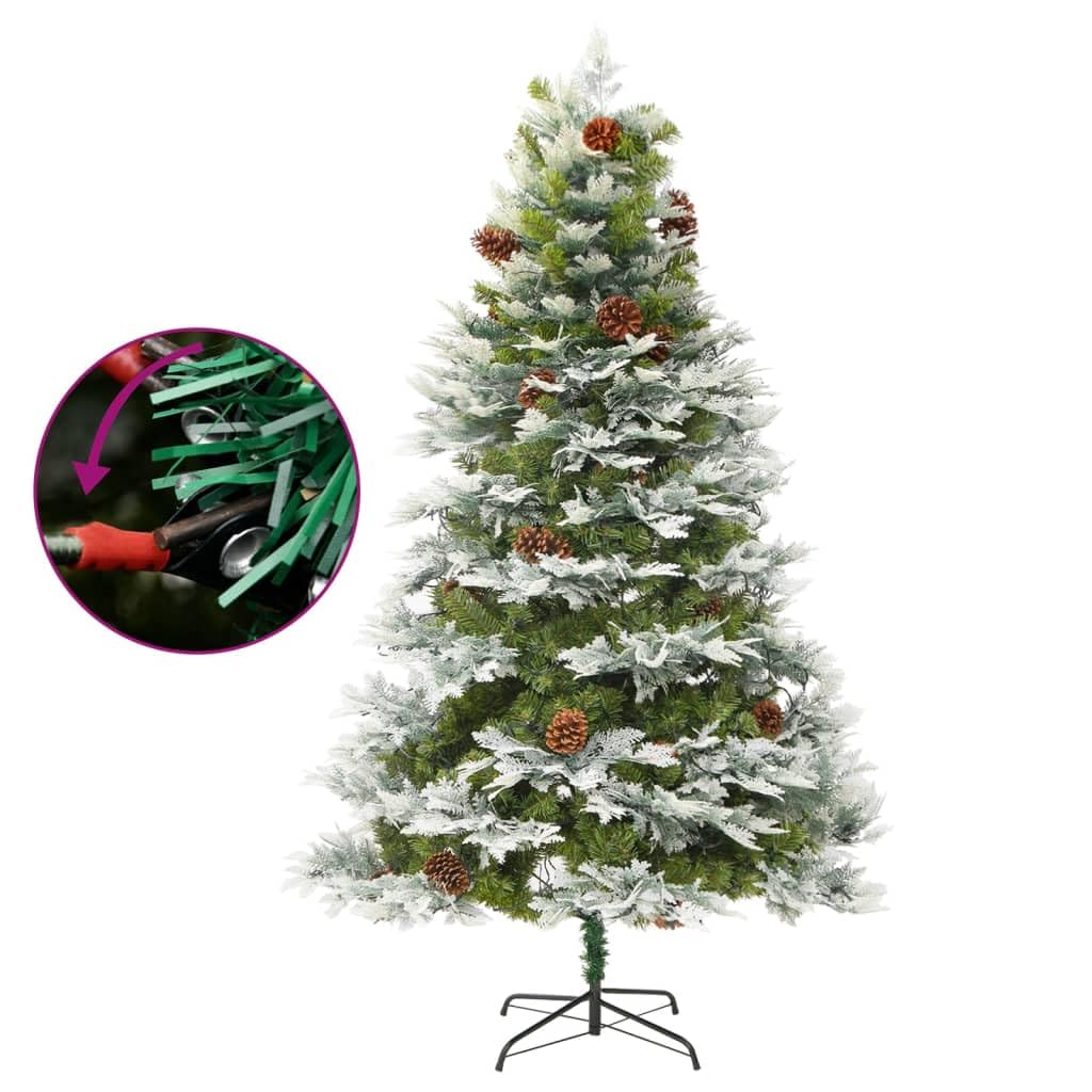 Simulazione di albero di Natale Decorazione Natalizia Mini albero di natale Albero di Natale Preilluminato con Pigne Verde 195 cm PVC e PE per Natale, casa, cucina, tavolo da pranzo