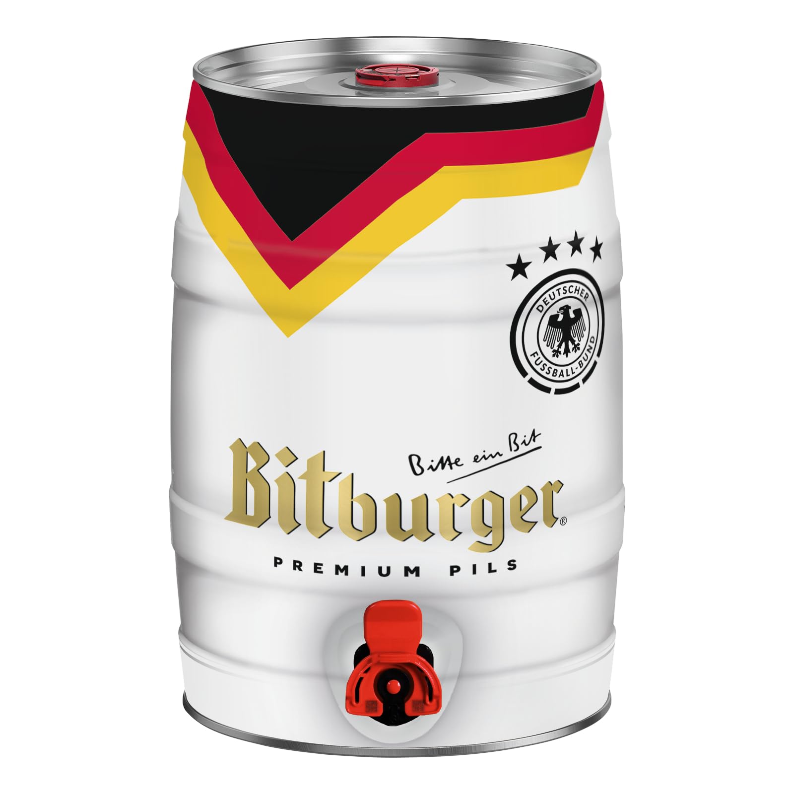 BITBURGER® Premium Pils | Partyfass mit Zapfhahn (1x 5l) | Hopfenbetonter Pilsgenuss | Aus Besten Hopfensorten | Nach Deutschem Reinheitsgebot Gebraut