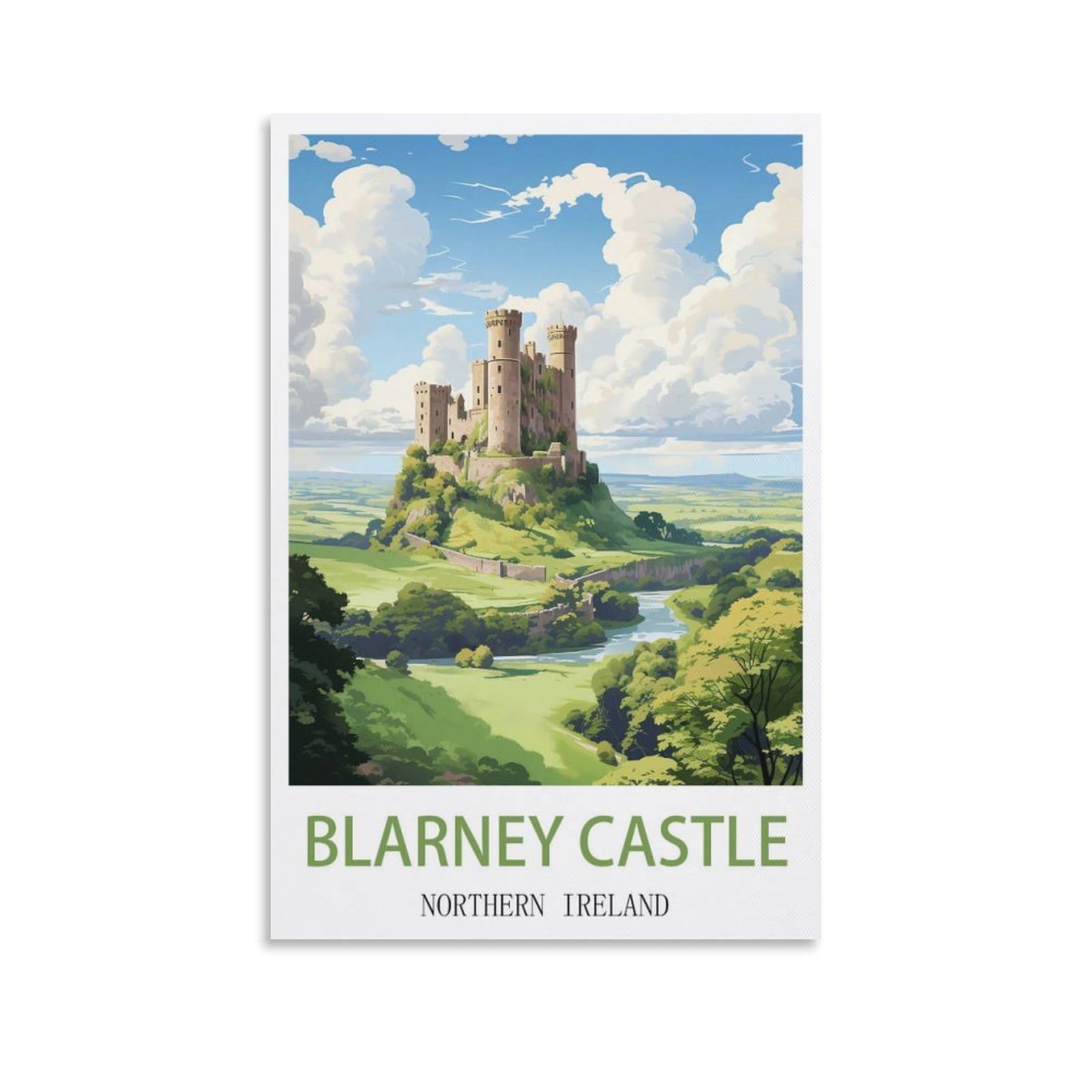 EZMLFA 5D DIY Diamond Painting Kit,Blarney Castle Northern Ireland Diamond Art Kits for Beginner,Gem Art Kits Round Drill for Home Wall Decor Gifts 40x50cm