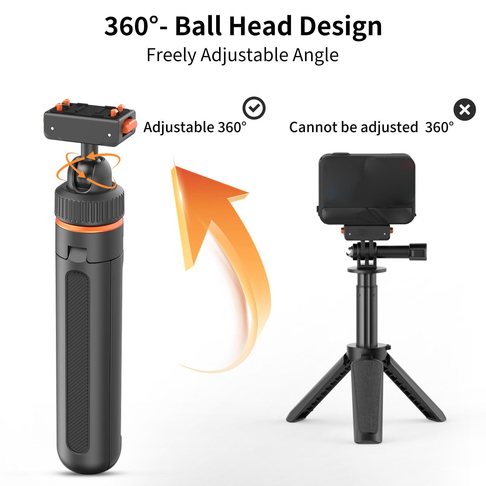 Trípode de Poste de Extensión Compacto para Ace Pro 2 X5 X4 Air, Soporte Magnético Extensible de Liberación Rápida de 17-41 Cm, Rótula de Bola de 360°, Empuñadura