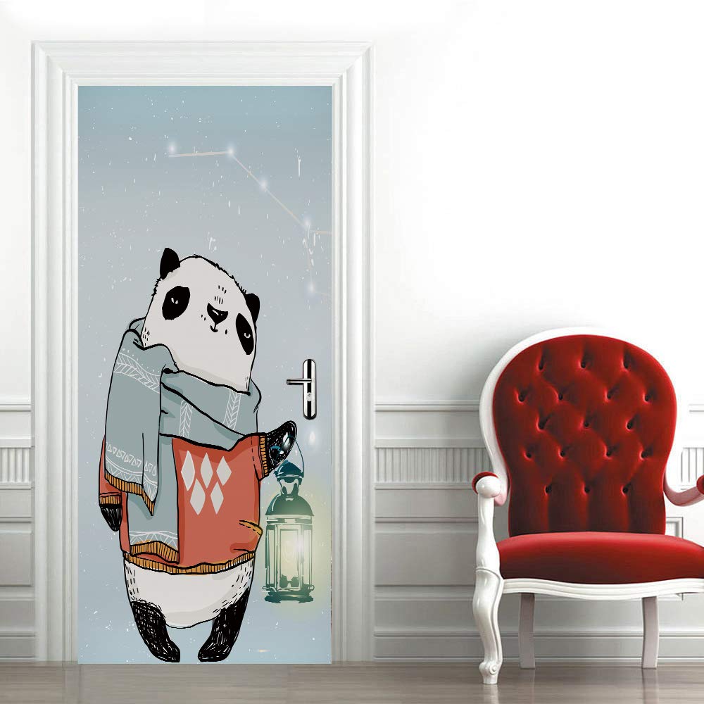 Trompe l'oeil porte panda pour une ambiance zen en chambre