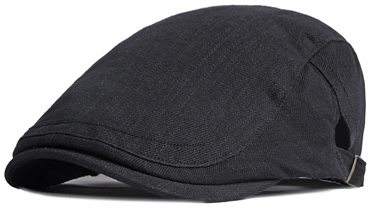Xinveen Newsboy Hats for Men Flat Cap Cotton Adjustable Breathable Irish Cabbie Ivy Driving Hunting Hat Black