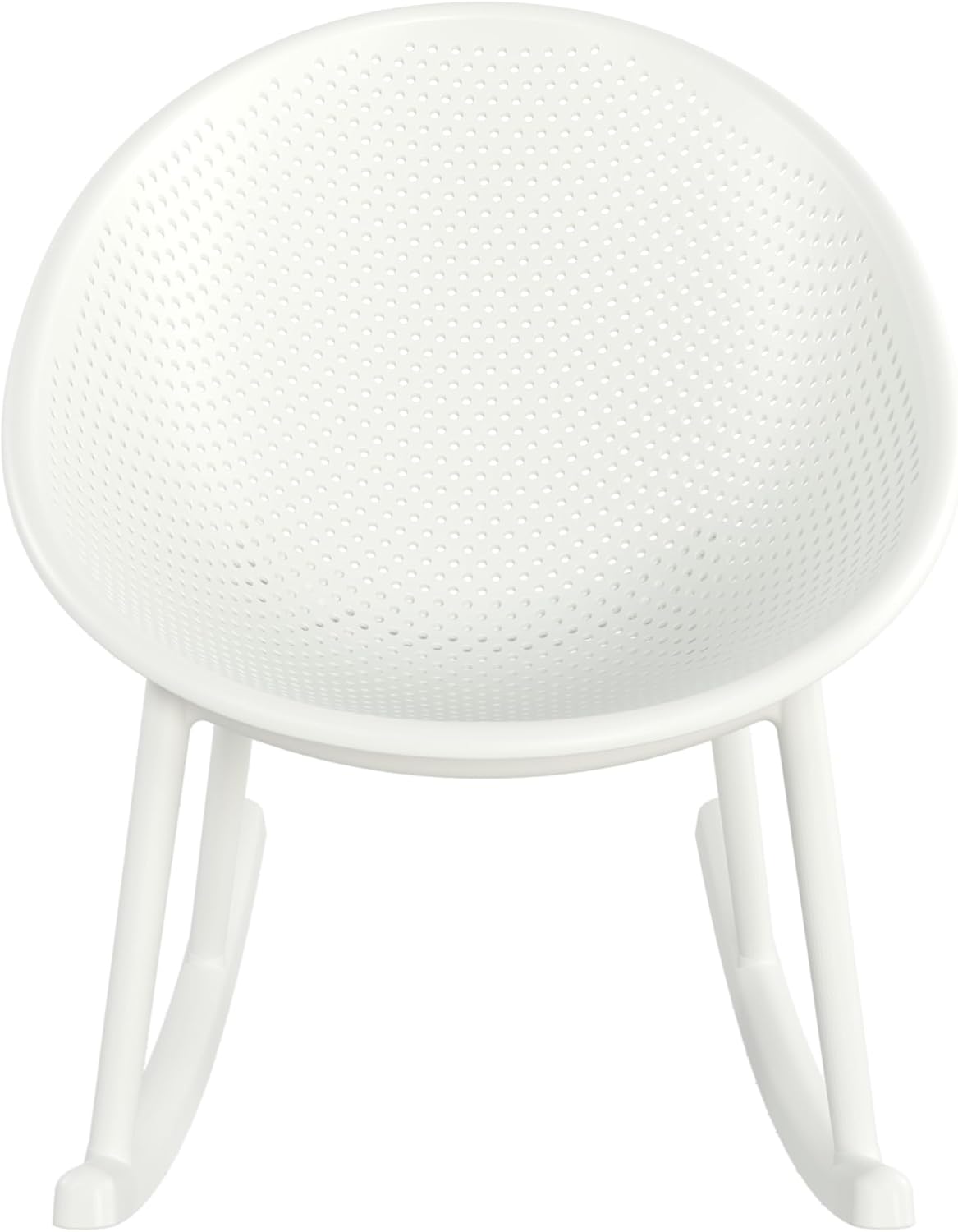 Christopher Knight Home Set of 2 Percy Patio Garden Modern Plastic Rocking Chairs, Egg-Shaped Chair with Rocking Function, Weather Resistant Polypropylene Resin, Outdoor Lounge Chair, White