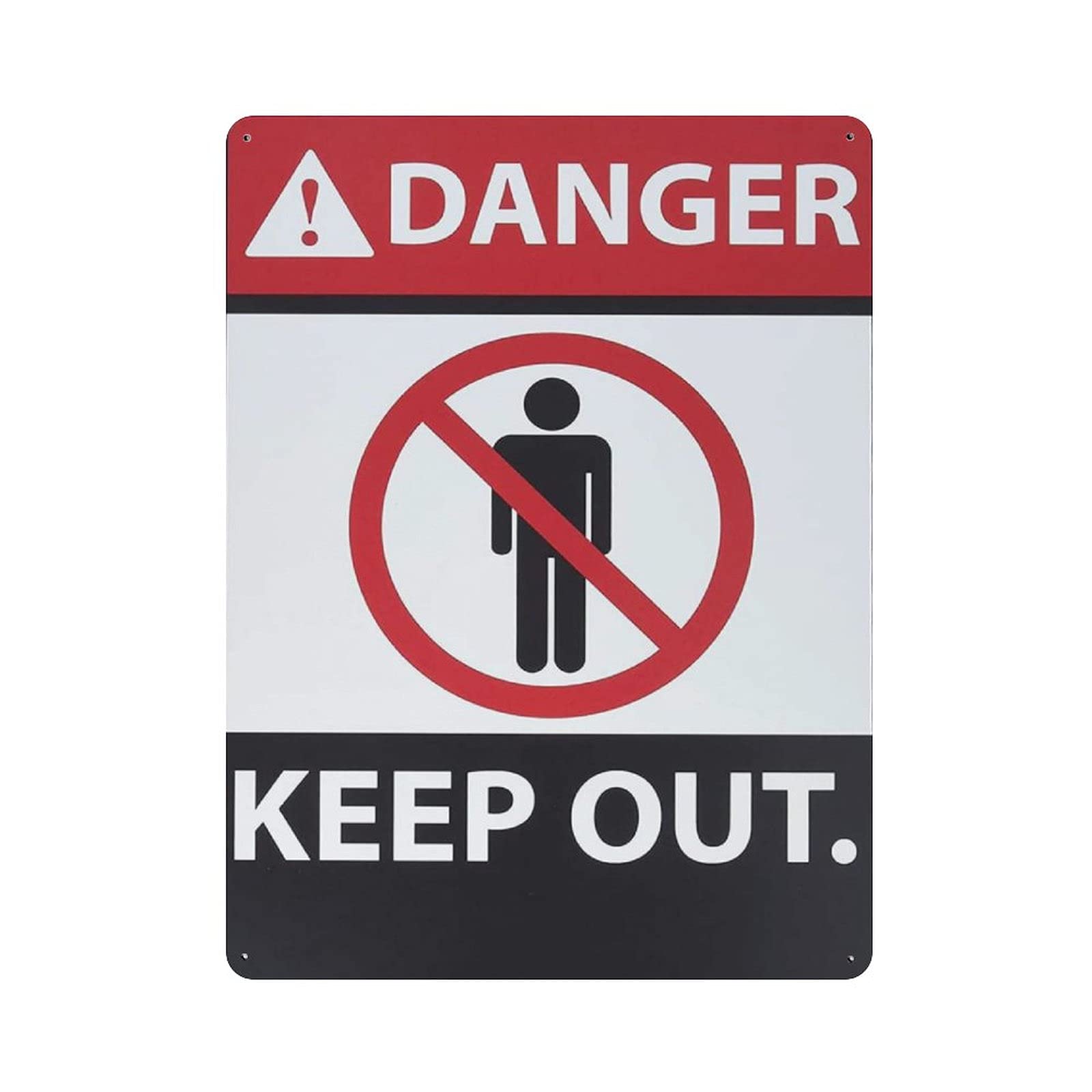 Metal Tin Sign Hazard Warning DoEnter Vintage Tin Poster Metal Sign Wall Decoration Country Kitchen Home Garage Decor 16"x12"